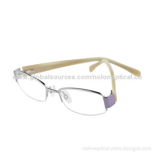 High-quality Metal Half-rimless Women's Eyeglass Frame, Logos Can be Printed